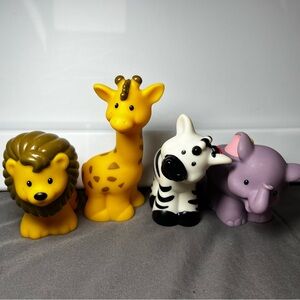 Vintage Fisher Price Little People Zoo Animals Lot Zebra Giraffe Lion Elephant